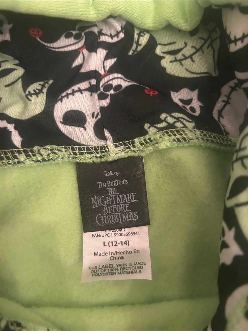 Disney 'See You In Your Nightmares' Neon Green Crewneck Hoodie - Picture 2 of 4